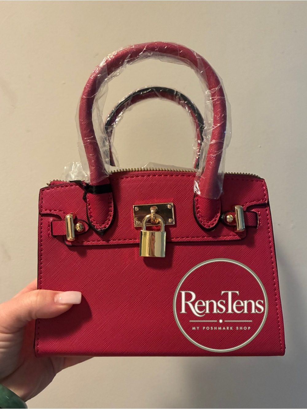 Brand New with Tags Red Mini Saffiano Top-Handle Handbag